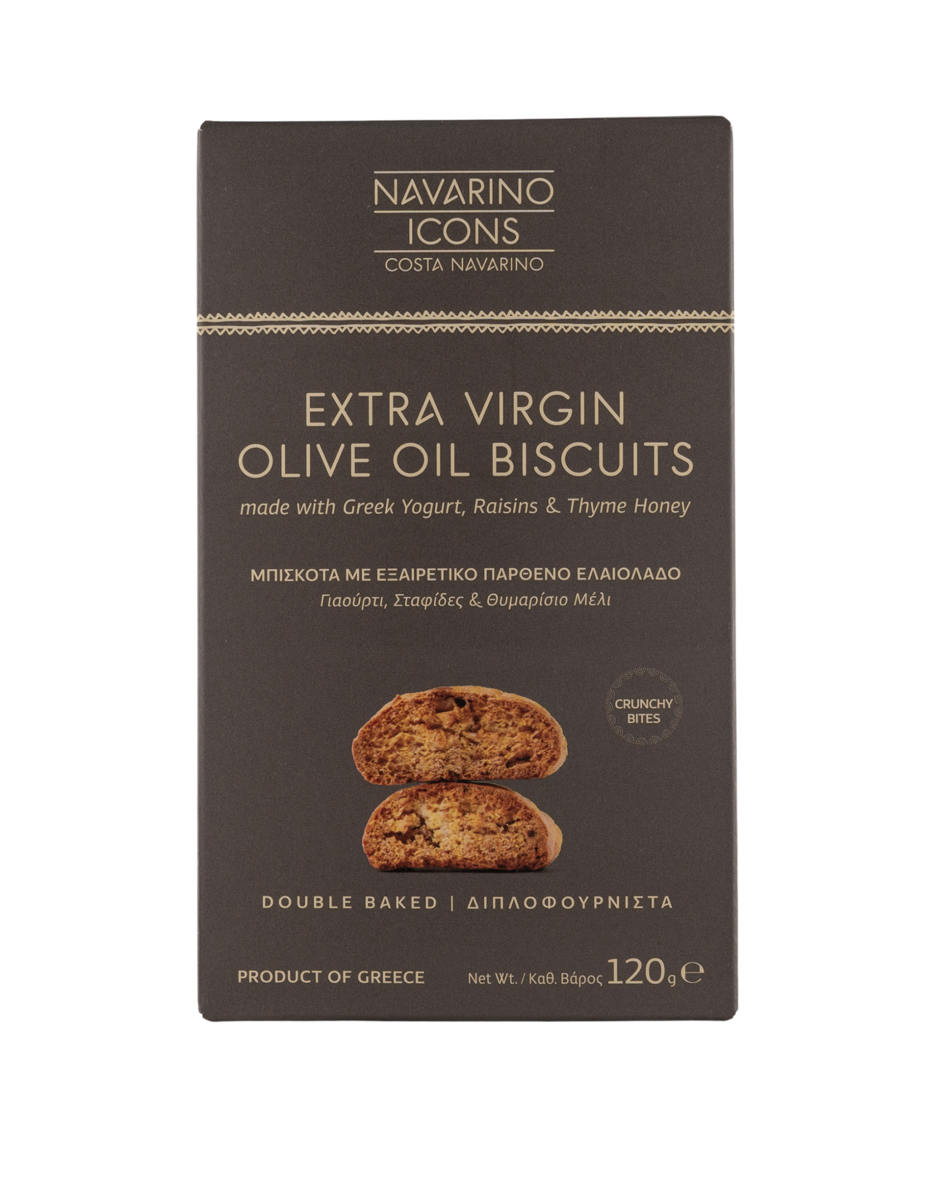 Navarino Icons Extra Virgin Olive Oil Biscuits made with Greek yoghurt, Raisins and Thyme Honey, 120g
